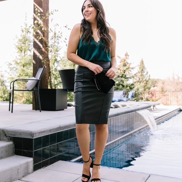 Naughty 'N' Nice Lace Trimmed Cami In Teal - Picture 5 of 8